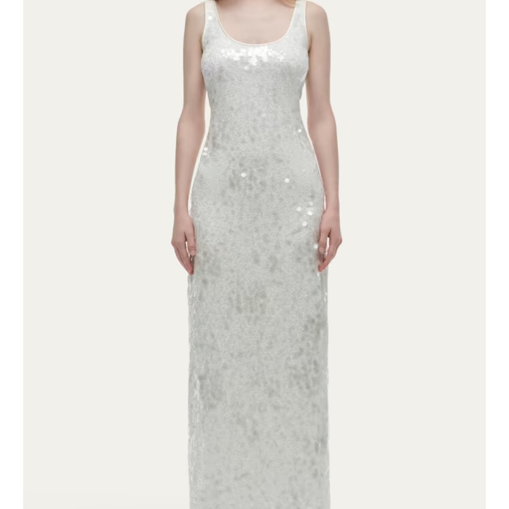 SIMKHAI. Bex Sequined Maxi Tank Dress in IVORY